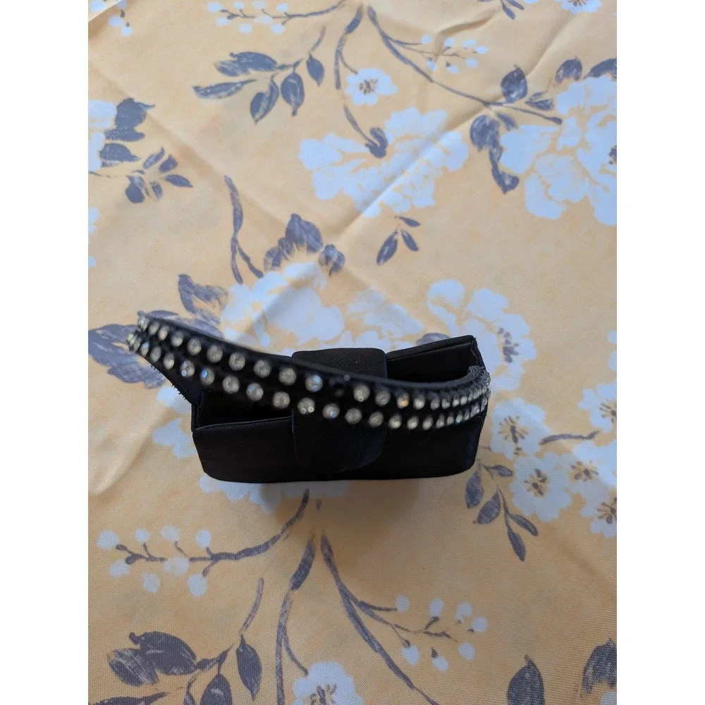 Claire's Black‎ Satin Mini Handbag Rhinestone Handle Evening Bag Formal Clutch